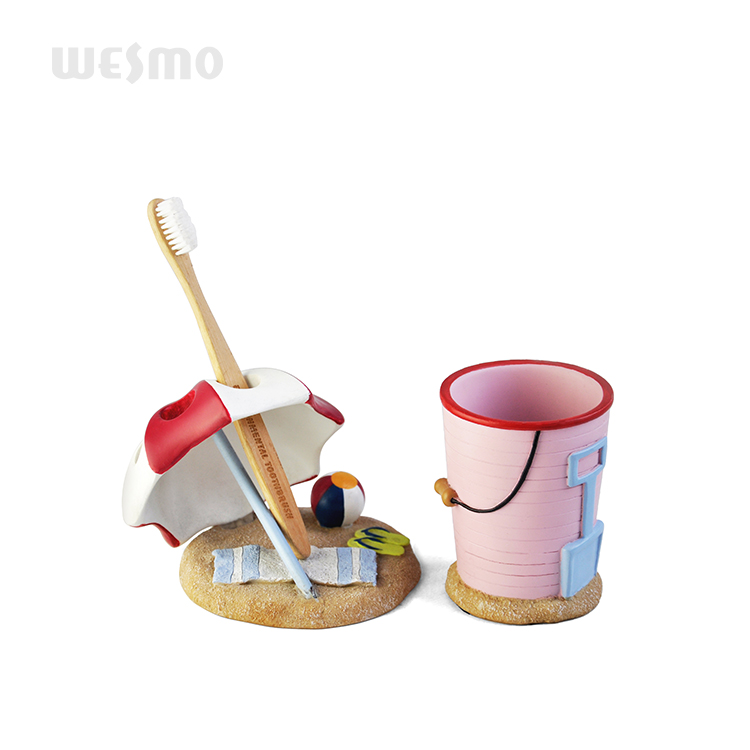 Leisure Beach Scenery Resin Accessories Bathrooms Toothbrush Holder Cute Styles for Kids